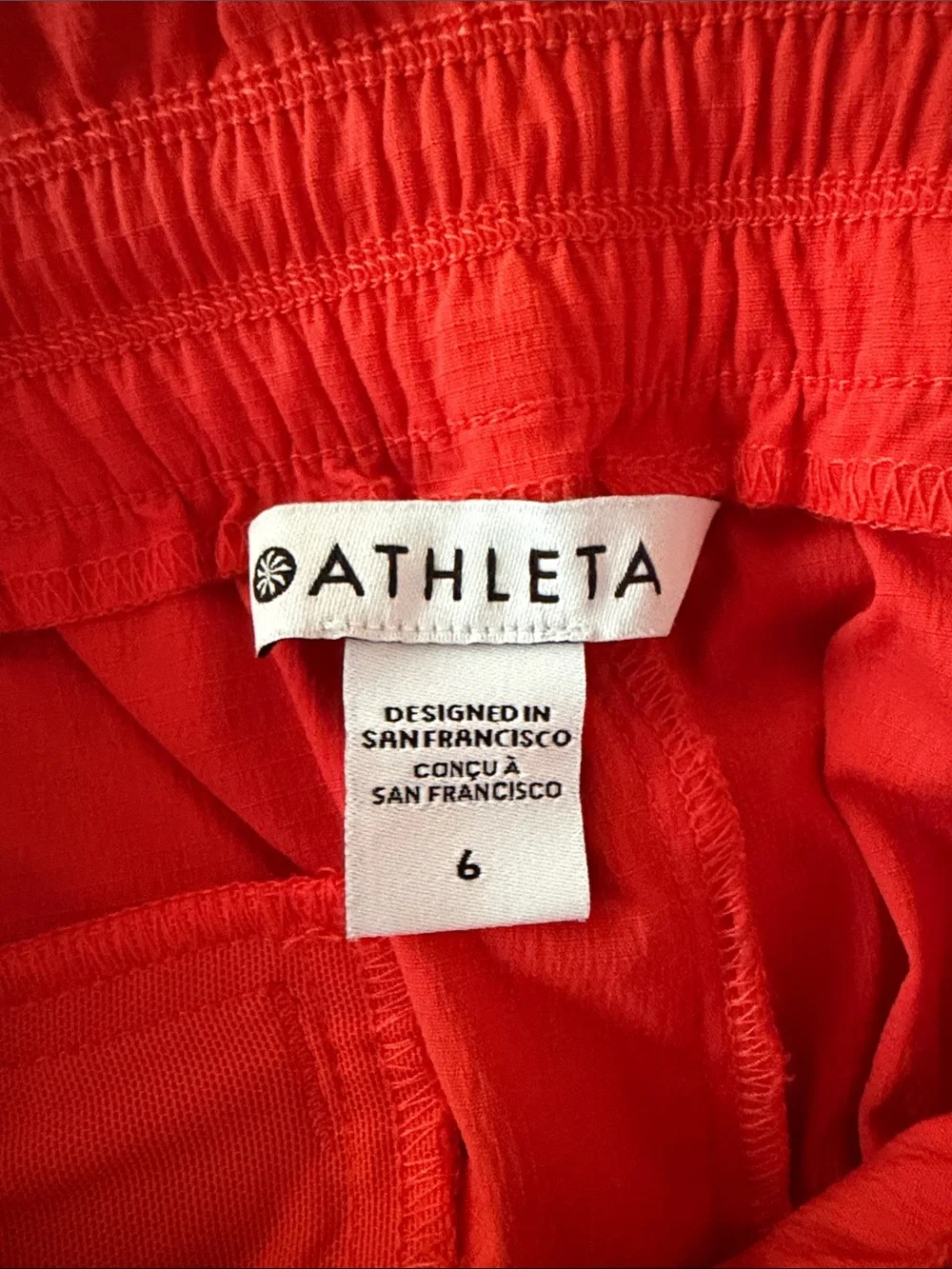 Athleta Trekkie Parachute Nylon Blend Pants Color: Vermillion Women's Sz 6 B156